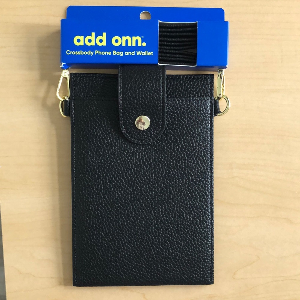 Black Synthetic Leather Phone Holster with Snap Closure